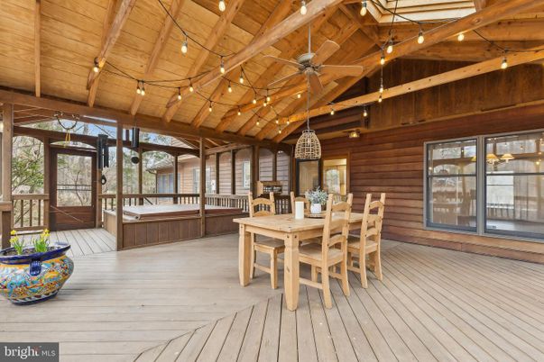 Dining room, Interior, Pendant Lights, Wooden Beams, Wooden Ceilings, Wood Texture Flooring, Wooden Walls