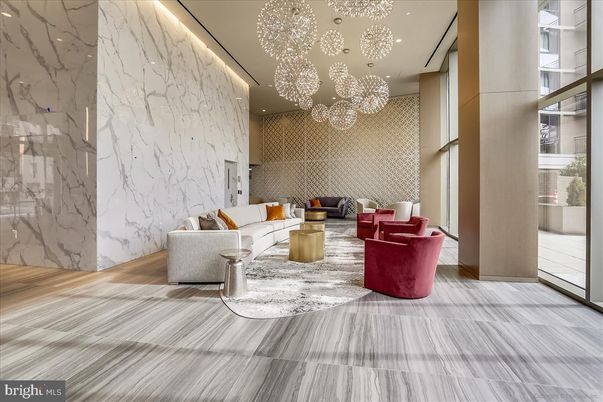 Interior, Living room, Marble Walls, Pendant Lights, Recessed Lighting