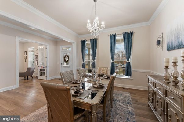 Chandelier, Dining room, Interior, Wood Texture Flooring