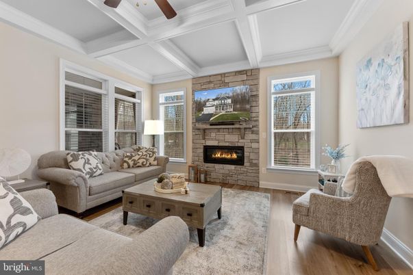 Fireplace, Interior, Living room, Stone Walls, Wood Texture Flooring