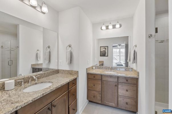 Bathroom, Dual Sink Vanities, Glass Shower, Interior