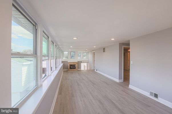 Empty room, Fireplace, Interior, Recessed Lighting, Wood Texture Flooring