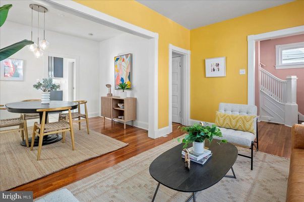 Dining room, Interior, Living room, Pendant Lights, Wood Texture Flooring