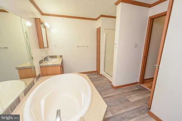 Bathroom, Free Standing Baths, Interior, Wood Texture Flooring