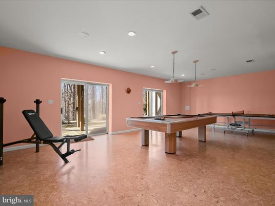 Billiard Table, Fitness Equipment, Game Room, Interior, Pendant Lights, Recessed Lighting