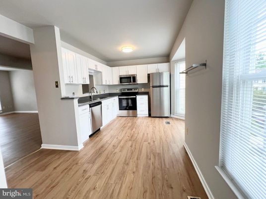 Interior, Kitchen, Stainless Steel Appliances, Wood Texture Flooring