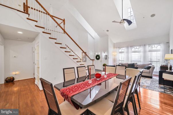 Dining room, Interior, Living room, Recessed Lighting, Wood Texture Flooring