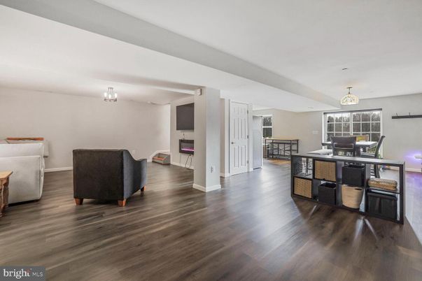 Chandelier, Home Office, Interior, Pendant Lights, Wood Texture Flooring