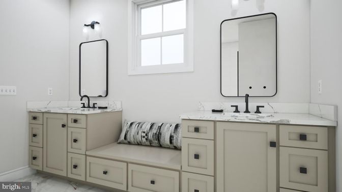 Bathroom, Dual Sink Vanities, Interior, Marble