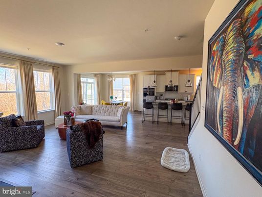 Interior, Kitchen, Living room, Pendant Lights, Recessed Lighting, Stainless Steel Appliances, Wood Texture Flooring