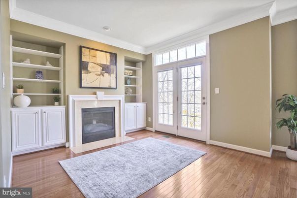 Fireplace, Interior, Recessed Lighting, Wood Texture Flooring