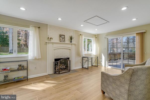 Fireplace, Interior, Recessed Lighting, Wood Texture Flooring
