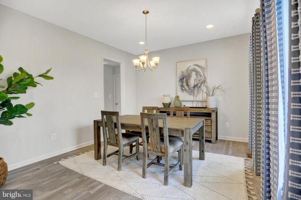 Chandelier, Dining room, Interior, Recessed Lighting, Wood Texture Flooring