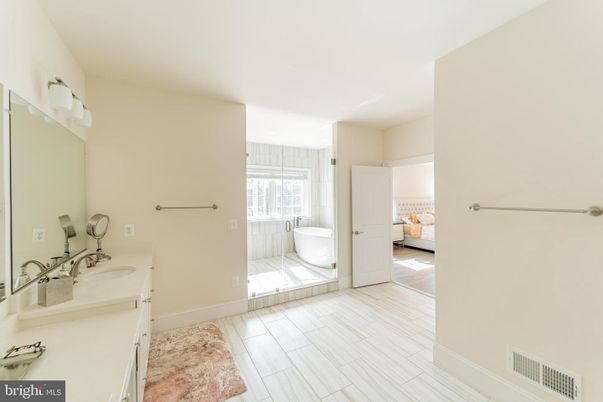 Bathroom, Free Standing Baths, Interior, Wood Texture Flooring