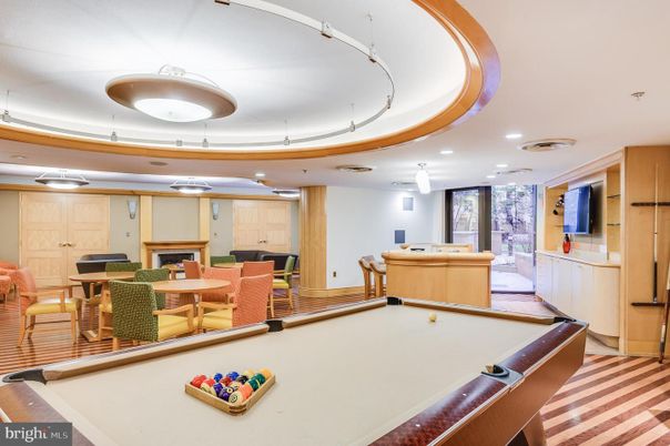 Billiard Table, Dining room, Game Room, Interior, Recessed Lighting, Wood Texture Flooring
