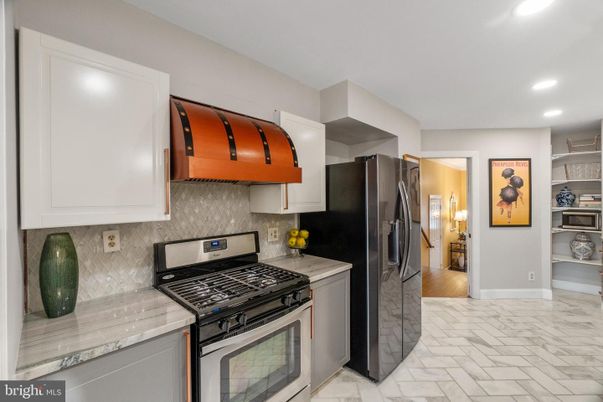 Interior, Kitchen, Marble, Recessed Lighting, Stainless Steel Appliances