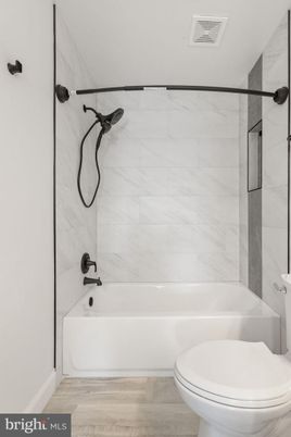 Bathroom, Interior, Marble Walls, Wood Texture Flooring