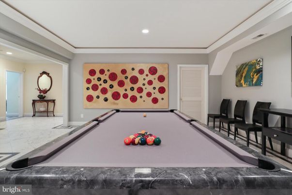 Billiard Table, Game Room, Interior, Recessed Lighting