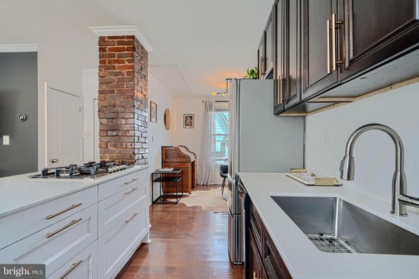 Interior, Kitchen, Stone Walls, Wood Texture Flooring