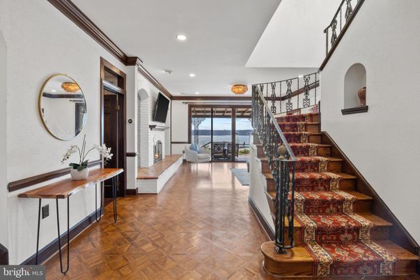 Fireplace, Interior, Recessed Lighting, Wood Texture Flooring
