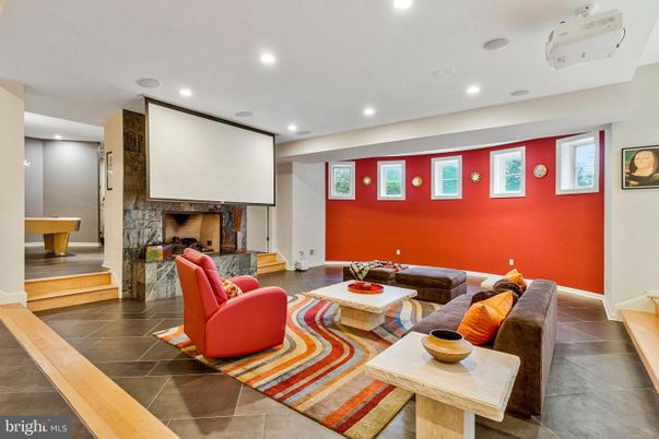 Fireplace, Game Room, Interior, Living room, Recessed Lighting