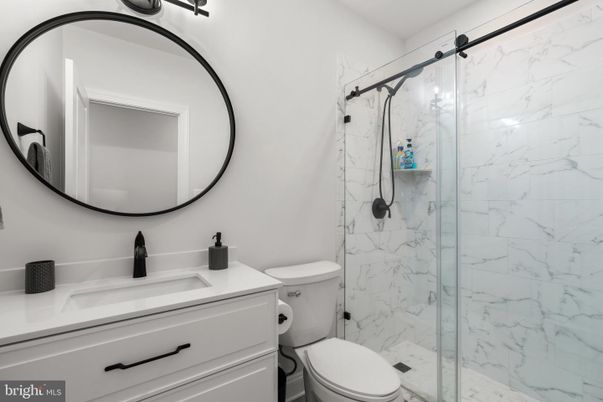 Bathroom, Glass Shower, Interior, Marble Walls