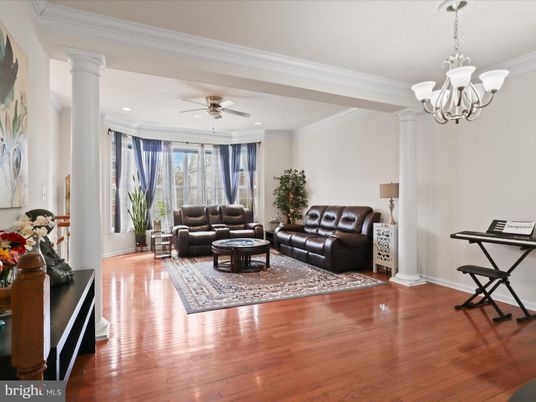 Chandelier, Interior, Living room, Recessed Lighting, Wood Texture Flooring