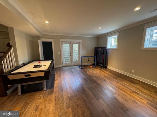 Game Room, Interior, Recessed Lighting, Wood Texture Flooring
