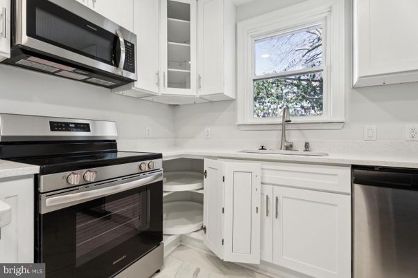 Interior, Kitchen, Marble, Stainless Steel Appliances, Wood Texture Flooring
