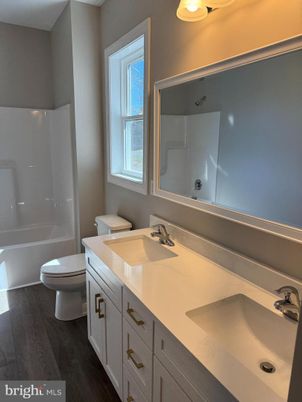Bathroom, Dual Sink Vanities, Interior, Wood Texture Flooring