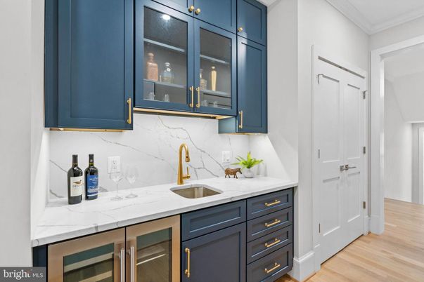 Interior, Kitchen, Marble Walls, Wood Texture Flooring