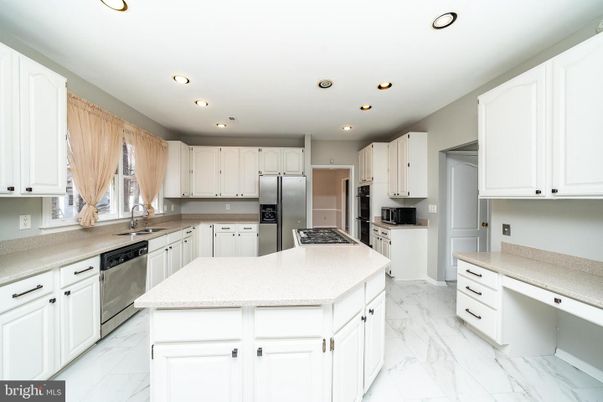 Interior, Kitchen, Marble, Recessed Lighting, Stainless Steel Appliances