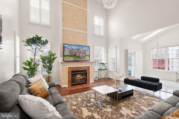 Fireplace, Interior, Living room, Pendant Lights, Wood Texture Flooring