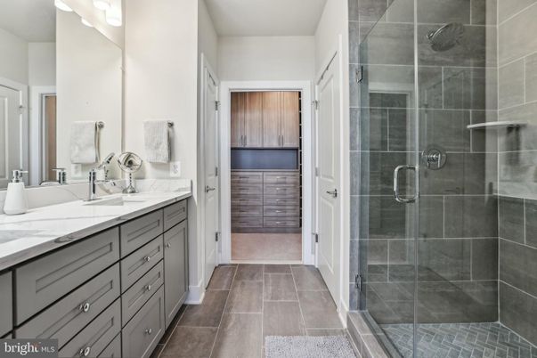 Bathroom, Dual Sink Vanities, Glass Shower, Interior