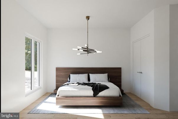 Bedroom, Interior, Pendant Lights, Wood Texture Flooring