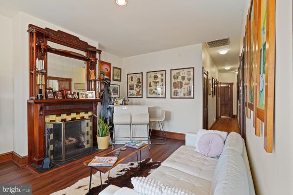 Fireplace, Interior, Recessed Lighting, Wood Texture Flooring