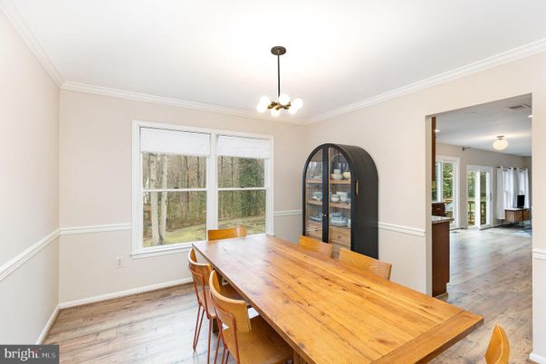 Chandelier, Dining room, Interior, Wood Texture Flooring