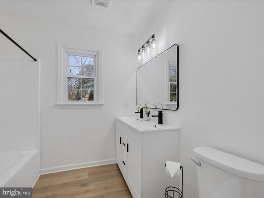 Bathroom, Dual Sink Vanities, Interior, Wood Texture Flooring