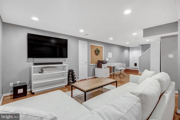 Home Office, Interior, Living room, Recessed Lighting, Wood Texture Flooring