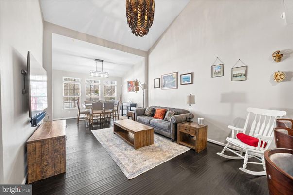 Dining room, Interior, Living room, Pendant Lights, Wood Texture Flooring