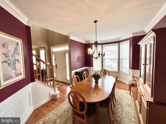 Chandelier, Dining room, Interior, Wood Texture Flooring