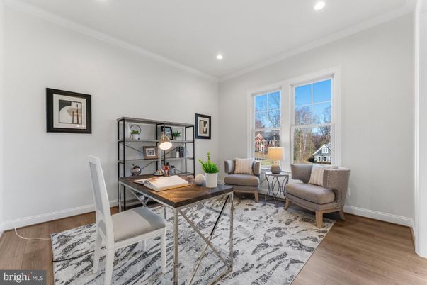 Home Office, Interior, Living room, Recessed Lighting, Wood Texture Flooring