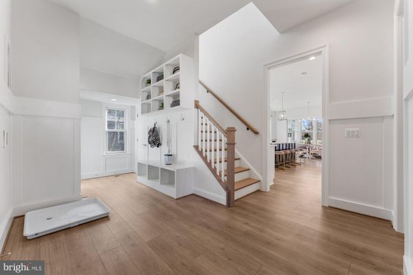 Dining room, Interior, Pendant Lights, Recessed Lighting, Wood Texture Flooring