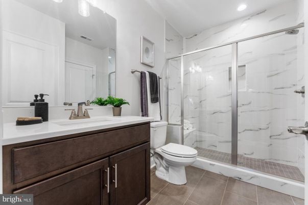 Bathroom, Glass Shower, Interior, Marble Walls, Recessed Lighting