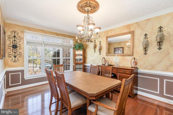 Chandelier, Dining room, Interior, Wood Texture Flooring