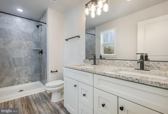 Bathroom, Interior, Recessed Lighting, Wood Texture Flooring