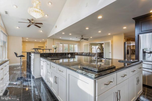 Interior, Kitchen, Marble, Recessed Lighting, Stainless Steel Appliances