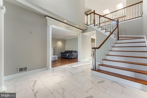 Interior, Marble, Recessed Lighting, Wood Texture Flooring