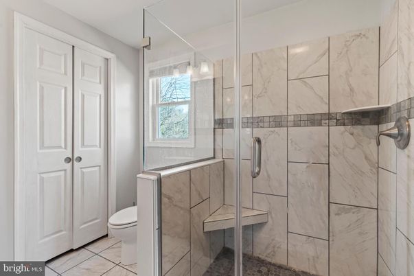 Bathroom, Glass Shower, Interior, Marble Walls