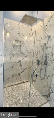 Bathroom, Glass Shower, Interior, Marble Walls